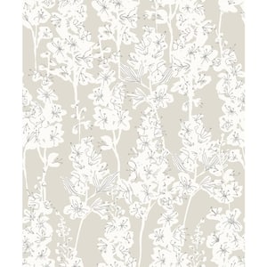 Brown Larkspur Vinyl Peel and Stick Wallpaper Sample