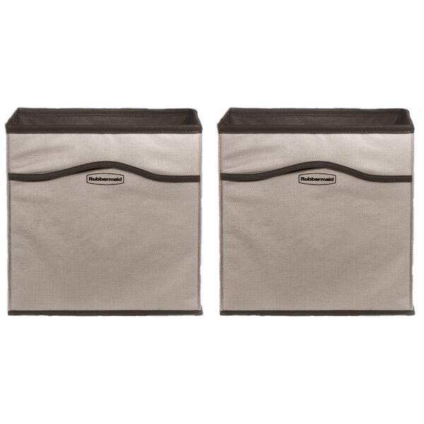 Rubbermaid ClosetHelper 10.75 in. x 10.75 in. x 10.75 in. Gray Fabric Storage Cube (2-Pack)