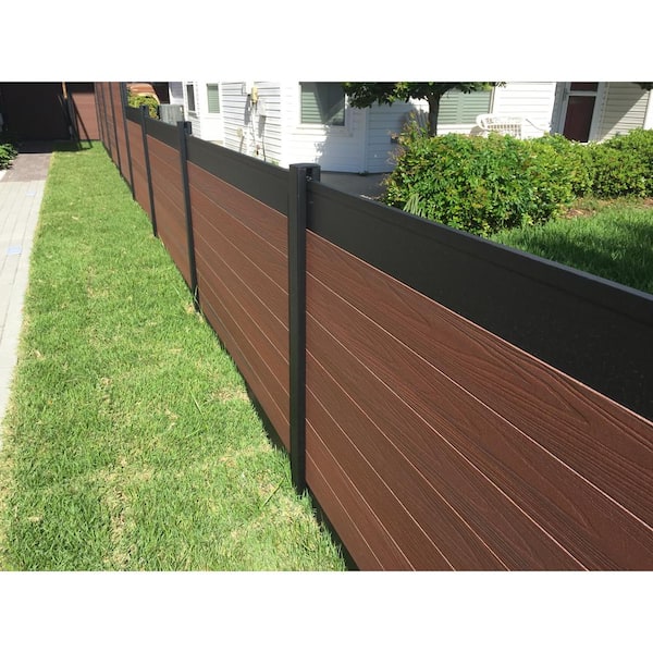 Ironcraft Fences 6 ft. x 6 ft. Euro Steel Fence Panel, Black