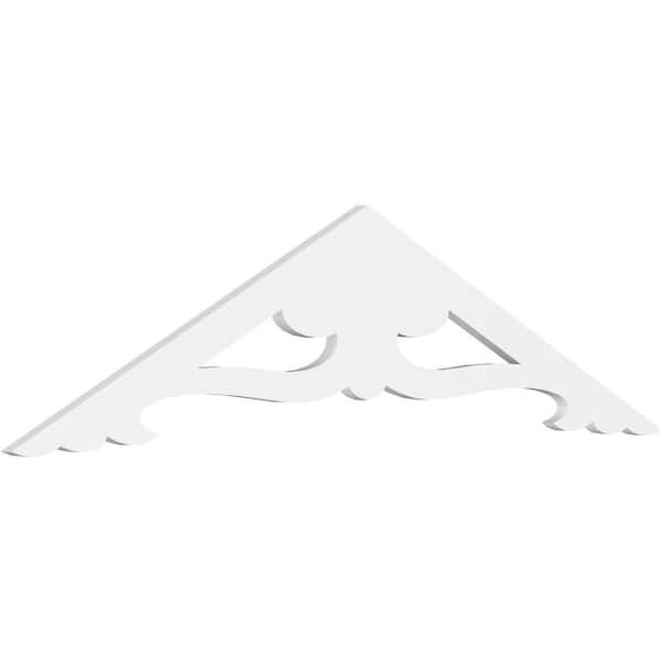 Ekena Millwork Pitch Cornelia 1 in. x 60 in. x 17.5 in. (6/12) Architectural Grade PVC Gable Pediment Moulding