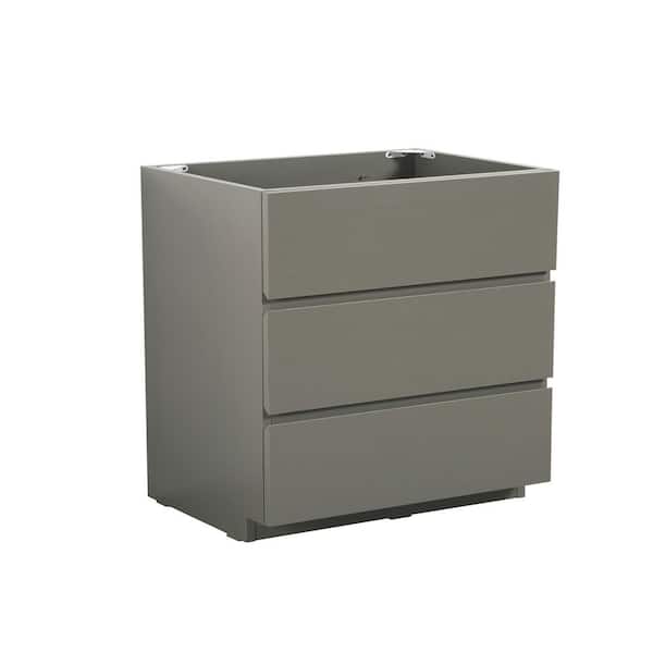 Miles 35.5 in. Single Freestanding Bath Vanity Cabinet without Top in Gray with 3-Drawers, Assembled