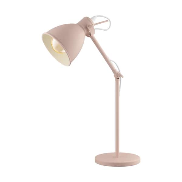 Eglo Priddy 6.125 in. W x 17 in. H 1-Light Pastel Apricot Desk Lamp with Adjustable Lamp Head