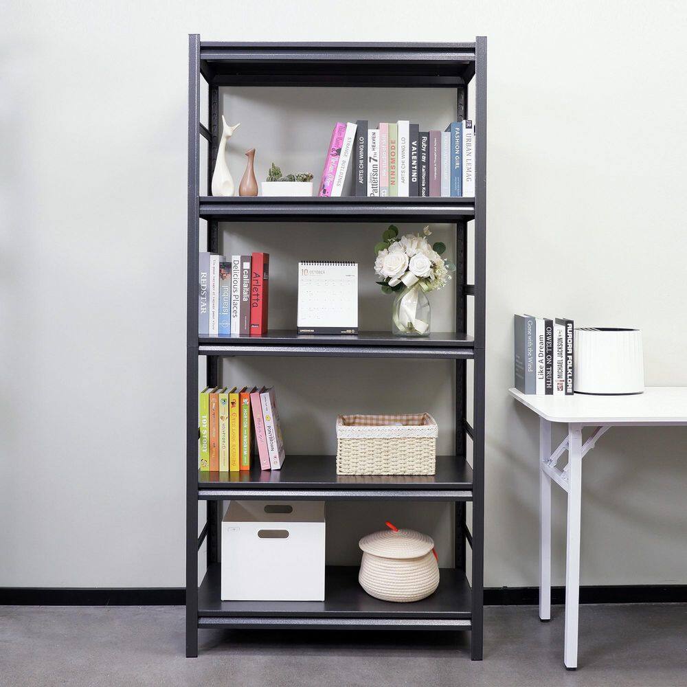 5-Tier Heavy Duty Metal Shelving Unit with Adjustable Shelving, Kitchen Pantry Storage Rack for Garage in Black price history on PriceWatchPro