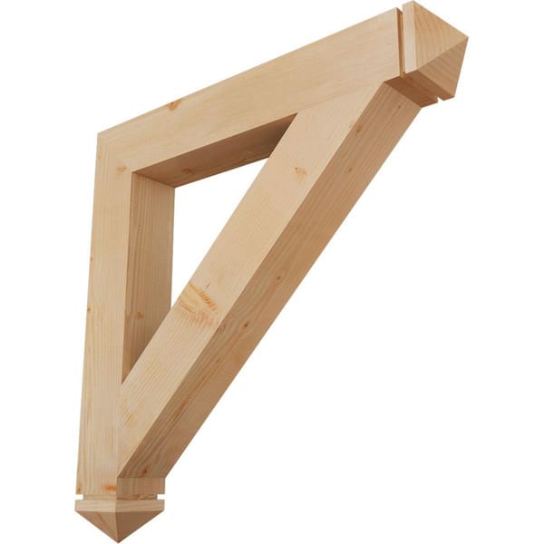 Ekena Millwork 5.5 in. x 42 in. x 42 in. Douglas Fir Traditional Arts and Crafts Smooth Bracket