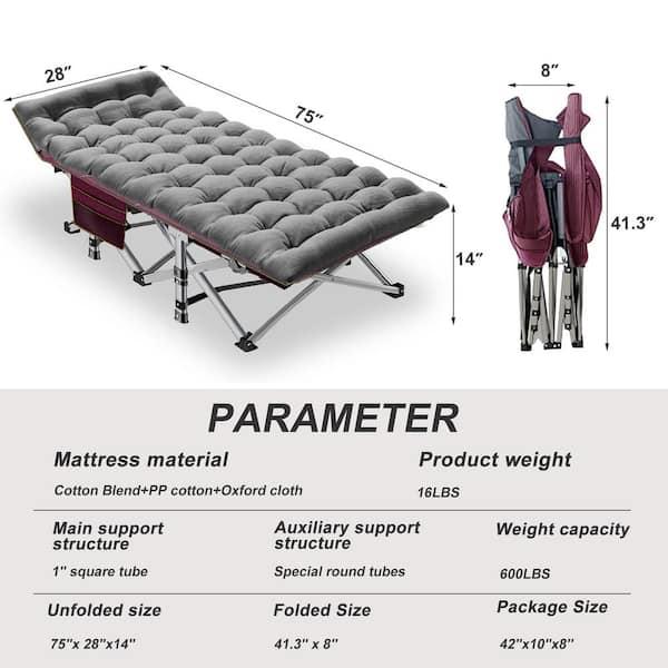 BOZTIY Folding Camping Cot for Adults and Kids,Folding Guest