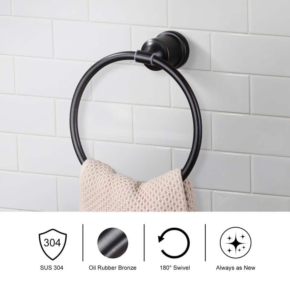 Oil Rubbed Bronze 3-Piece Metal Bathroom Hardware Set