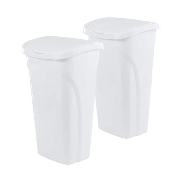 10 Gal. 40 Qt Space-Efficient Kitchen Trash Can with Dual Swing Lid, (Pack of 2)