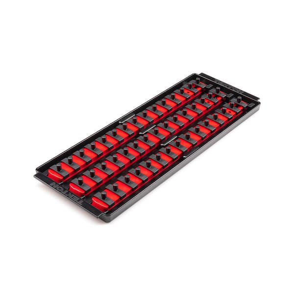 TEKTON 1/4 in. Drive 3-Rail Socket Organizer Set, Red (45-Tool)