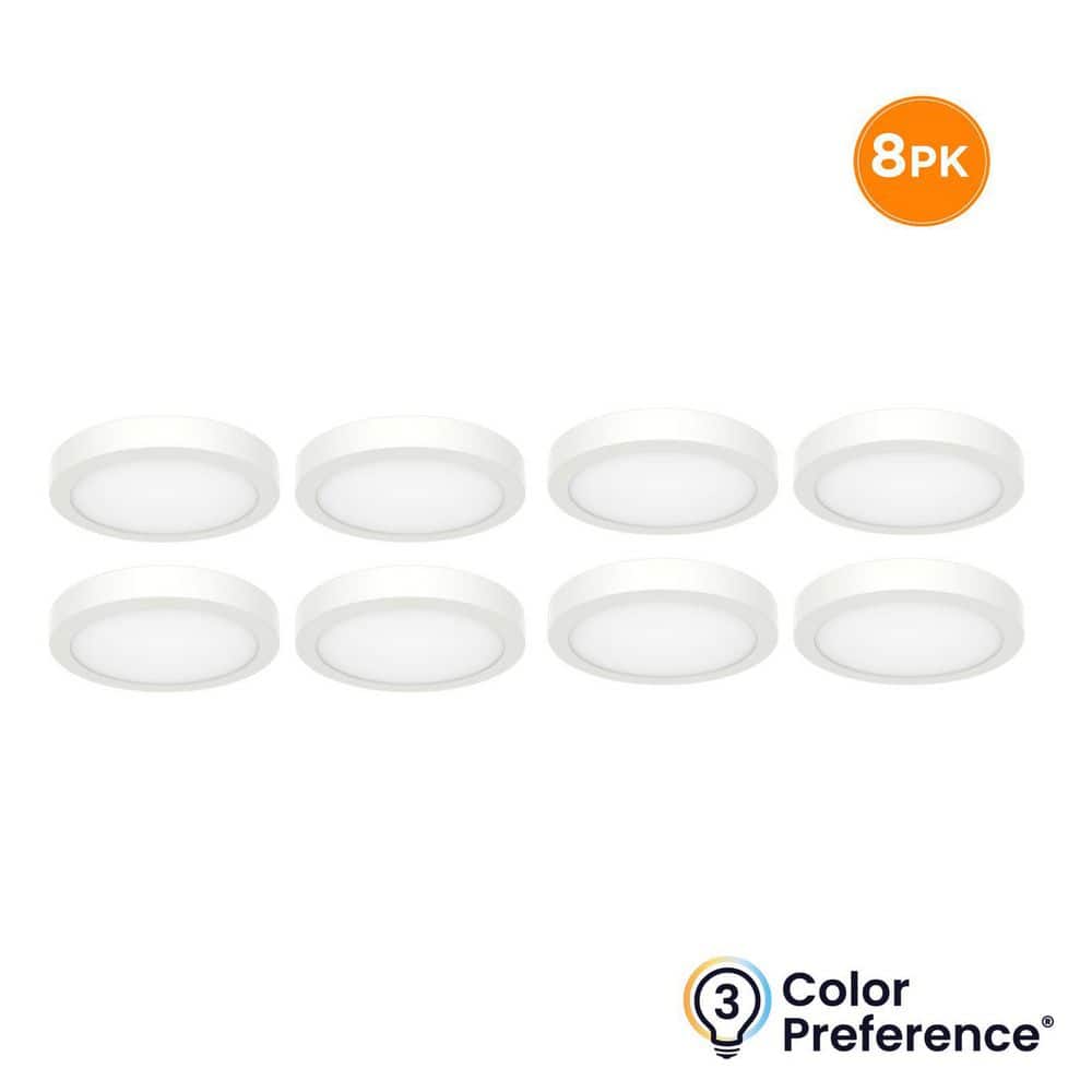 PIVOT 13 in. White Round LED Flush Mount Ceiling Light 1800 Lumens 22-Watt 120V Adjustable CCT Dimmable (8-Pack) price history on PriceWatchPro