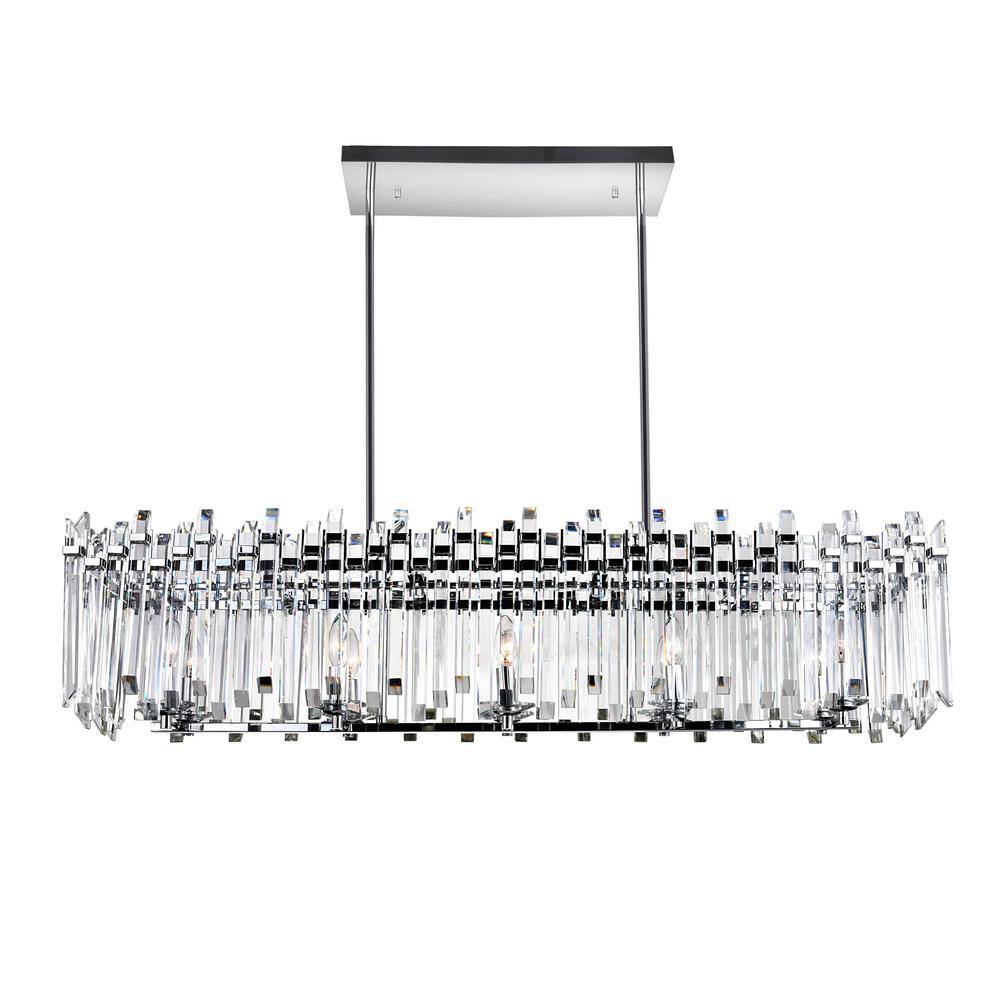 Henrietta 47" Chrome and Crystal 10-Light Chandelier