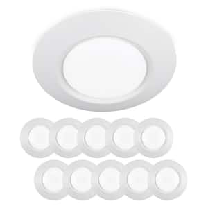 I Can't Believe It's Not Recessed 7.5 in. 1-Light White LED Flush Mount (10-Pack)