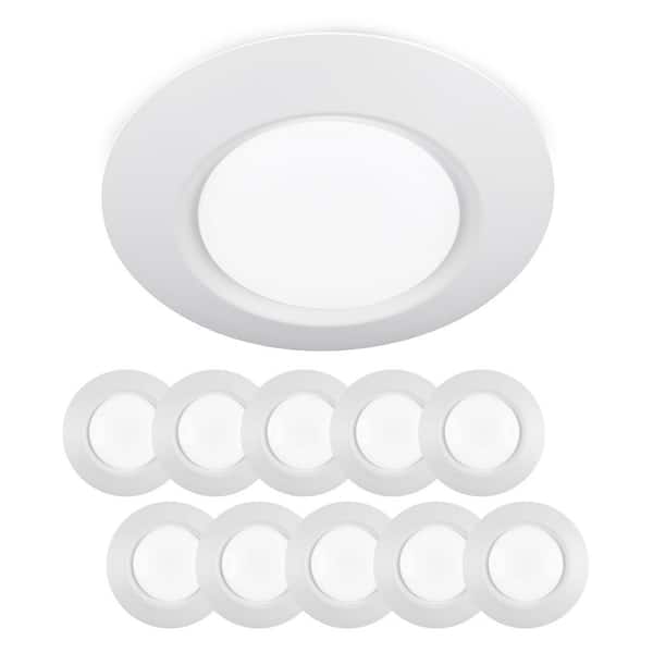 I Can't Believe It's Not Recessed 7.5 in. White Selectable LED Flush Mount (10-Pack)