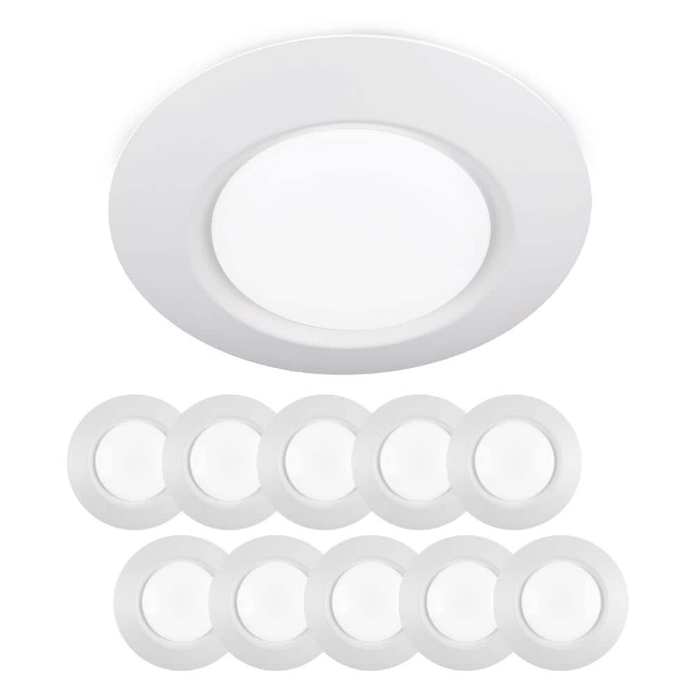 White Aluminum LED Flush Mount Ceiling Light Pack