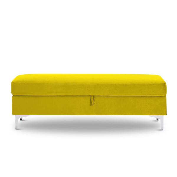 Utopia 4niture Flint 17.52 in. x 55.9 in. x 18.9 in. Yellow Leisure Storage Bench