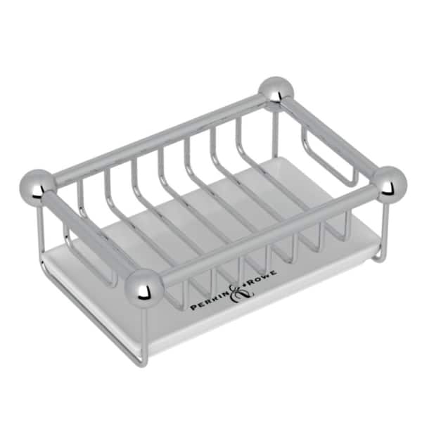 Edwardian Freestanding Soap Basket in Polished Chrome