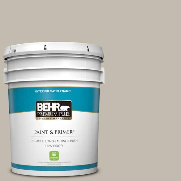 BEHR PREMIUM PLUS 5 gal. #ECC-46-1 Sierra Madre Satin Enamel Low Odor Interior Paint & Primer