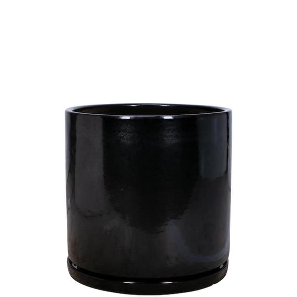 Unbranded 10.5 in. Black Solna with Saucer
