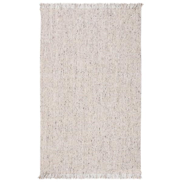 SAFAVIEH Natural Fiber Silver/Beige Doormat 2 ft. x 4 ft. Woven Thread Area Rug