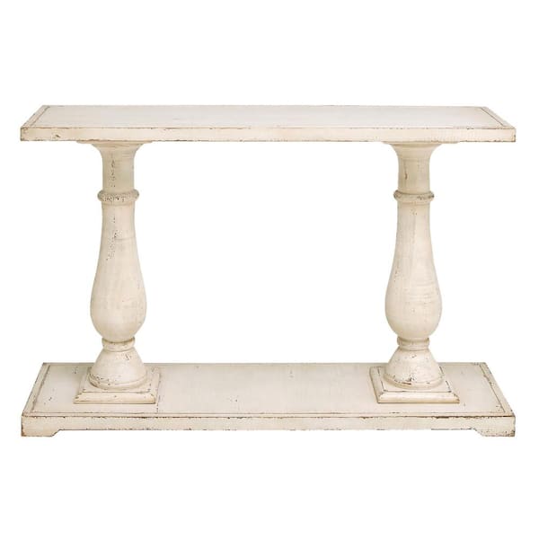 Litton Lane 48 In White Extra Large Rectangle Wood Console Table With