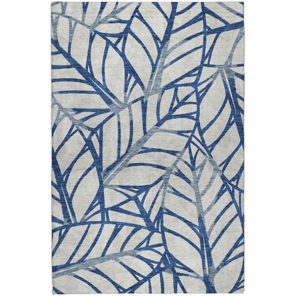 Dream Shag Premium Machine Washable Abstract ADS741 Navy 10 ft. x 14 ft. Area Rug