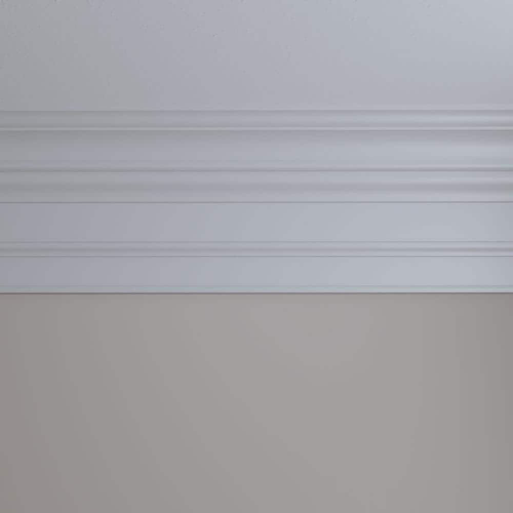 Primed White Polyurethane Geometric Crown Moulding Sample