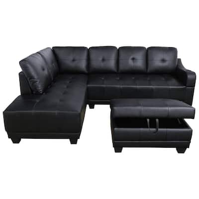 Faux Leather Sectional Sofas Living, Sectional Sleeper Sofa Faux Leather