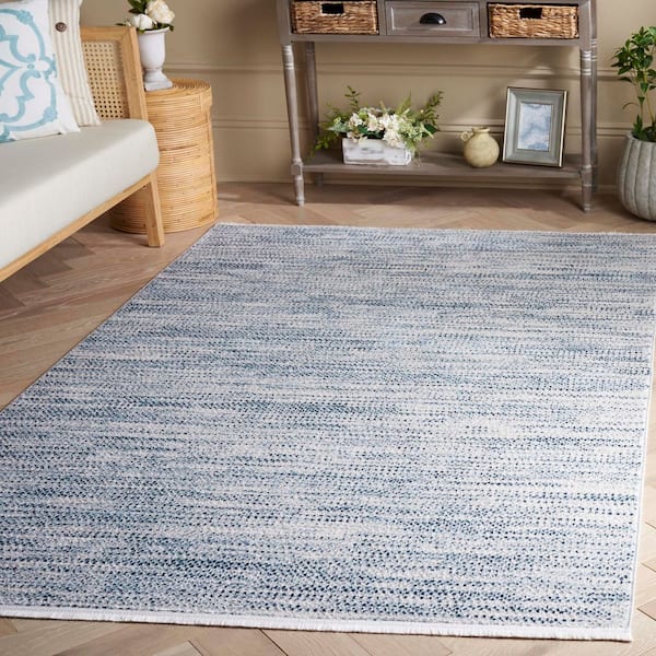 Mila 4 ft. x 6 ft. Blue/Ivory Abstract Marle Area Rug