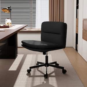 Contemporary Black Task Chair Office Swivel Ergonomic Upholstered Chair with Enlarged Seat Width