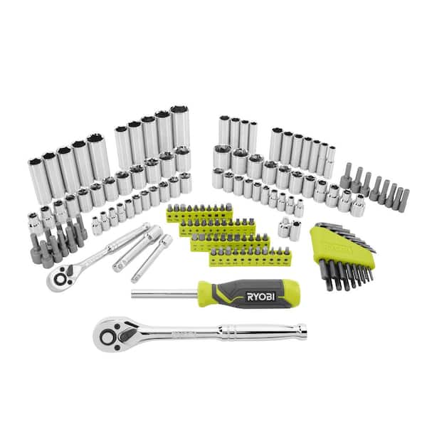 ONE+ 18V Cordless 1/4 in. 4-Position Ratchet (Tool Only) & 1/4 in. and 3/8 in. Drive Mechanics Set (156-Piece)