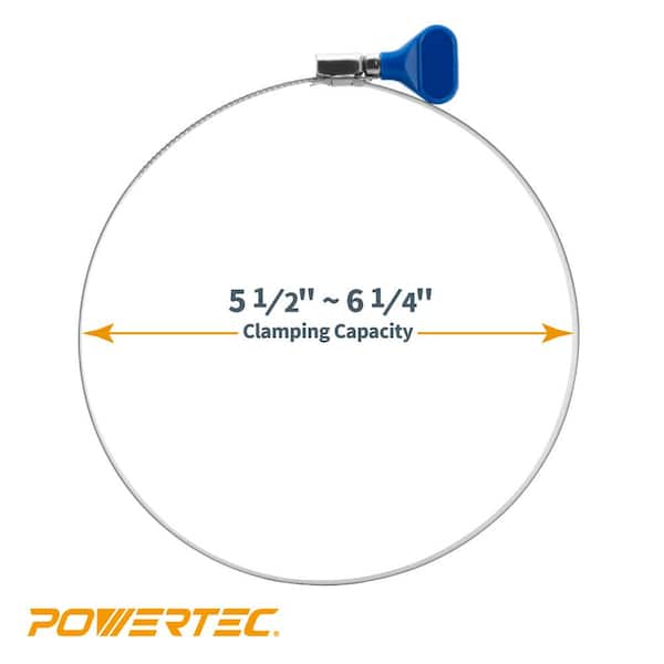 POWERTEC 70214 1-1/2 Inch Adjustable Double Wire Hose Clamp