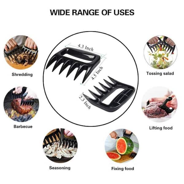 Stainless Steel Meat Claws and Forks with Strong Endurance for Lifting and Handling Meats, BBQ and Thanksgiving (4-Pack)