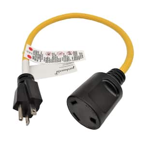 2 ft. 12/3 Household Regular 20 Amp 3-Prong 5-20P Plug to RV 30 Amp 3-Prong TT-30R Adapter Cord(NEMA 5-20P to TT-30R）