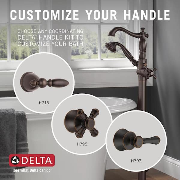 Delta Cassidy 1-Handle Floor-Mount Roman Tub Faucet Trim Kit with