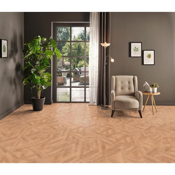 Oak Milano Aurelia 8mm T x 13 in. W Waterproof Laminate Wood Flooring(27.41 sq. ft./case)