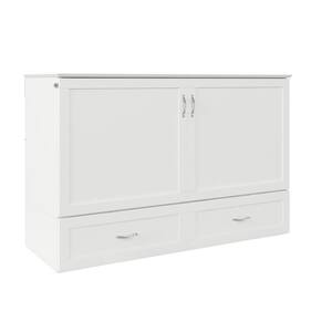 Hamilton Murphy Bed Chest Queen White with Charging Station