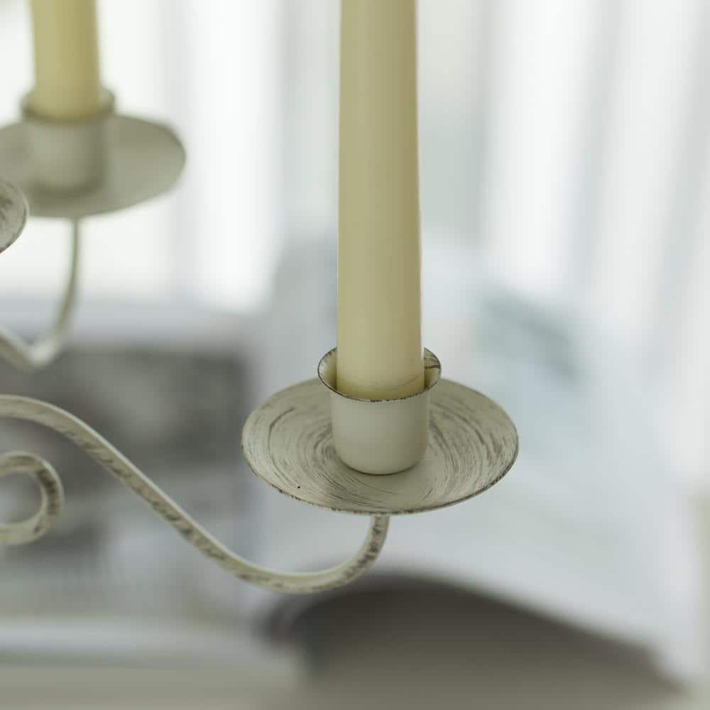 Vintage Distressed 5-Arm Metal Candelabra in Antique Finish