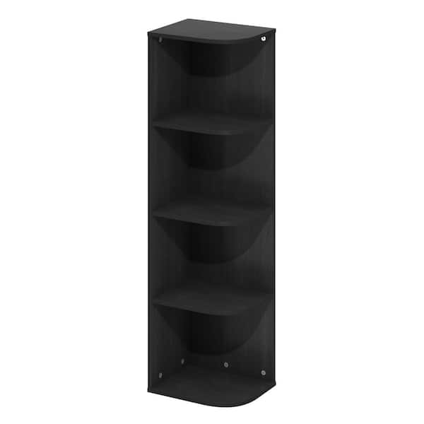 null Pasir 41.4 in. High Blackwood 4 Shelf Corner Standard Bookcase