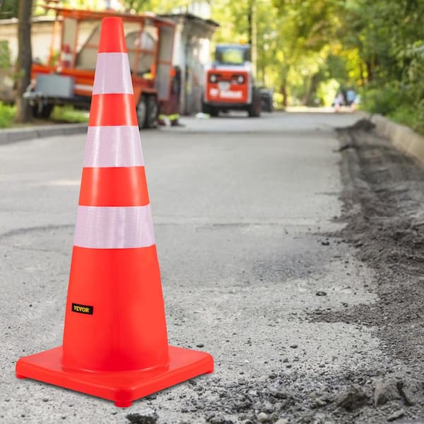 Traffic Safety Cones, 36 in. Traffic Cones, PVC Orange Reflective Collars Traffic Cones for Traffic Control 6-pieces