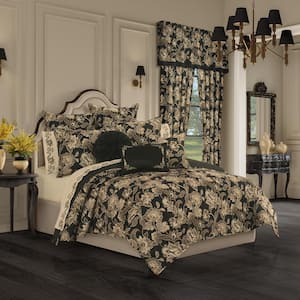 Montecito Black Polyester Full/Queen 3Pc. Quilt Set