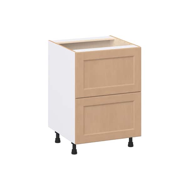 Lakewood Sugar Cookie Shaker Assembled Base Kitchen Cabinet with 2 Drawers (24 in. W x 34.5 in. H x 24 in. D)