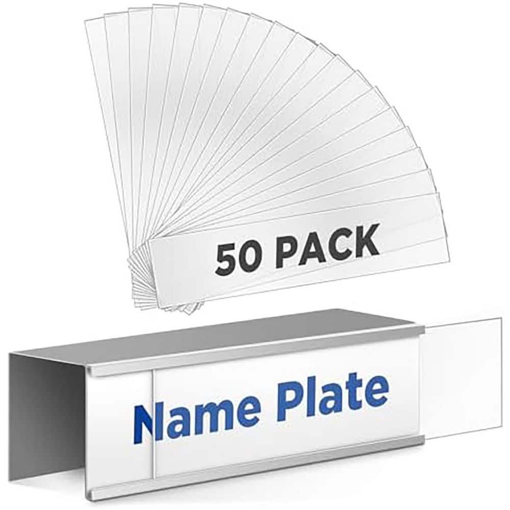 50 Pack Clear Plastic Nameplate Insert Covers for Desk or Wall Nameplate Holder Protective Transparent price history on PriceWatchPro