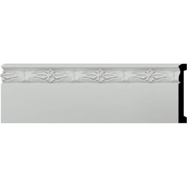 Ekena Millwork SAMPLE - 5/8 in. x 4 in. x 12 in. Urethane Sussex Baseboard Moulding