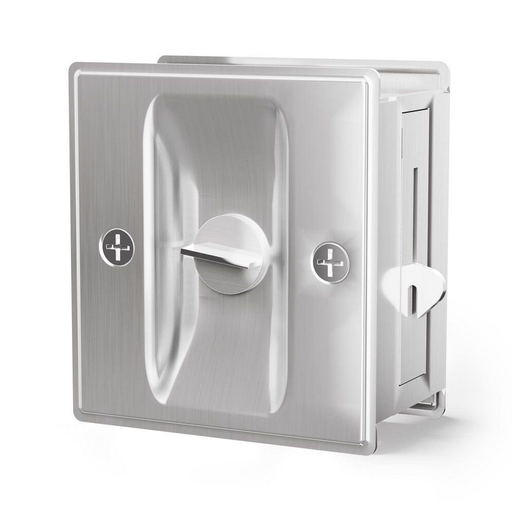 Stainless Steel Privacy Pocket Door Lock with Pull Fit for 1-3/8 in. Thickness Door price history on PriceWatchPro