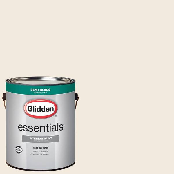 Glidden Essentials 1 gal. #HDGO56U Pebble White Semi-Gloss Interior Paint