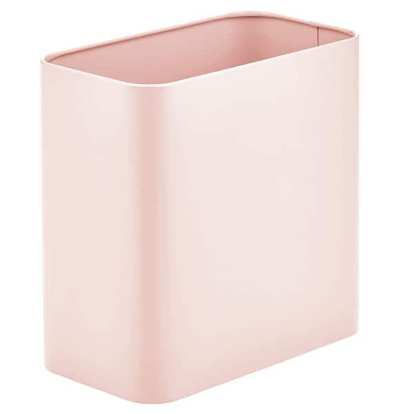 2.4 Gal. Light Pink Rectangular Small Metal Trash Can