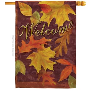 28 in. x 40 in. Fall Leaves Fall House Flag Double-Sided Decorative Vertical Flags