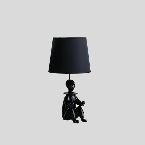 ORE International 21.25 in. Black Modern Clown Polyresin Table