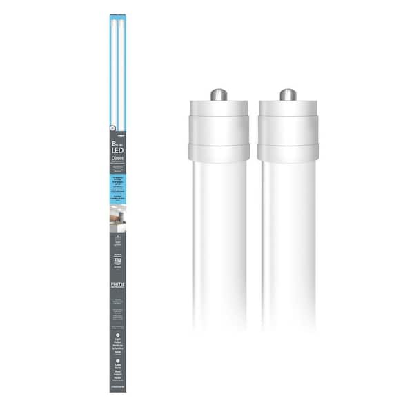 40-Watt 8 ft. T12 FA8 Single Pin Type A Plug and Play Linear LED Tube Light Bulb, Daylight 5000K (2-Pack)