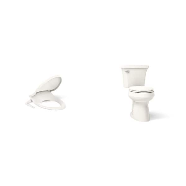 Purewash M250 Bidet Seat for Elongated Toilets and Highline Arc 12 in. Toilet with Soft Close Seat, Biscuit