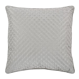Lincoln Silver Polyester 16 in. x 16 in. Square Decorative Throw Pillow